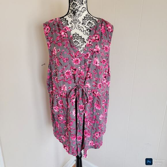 Torrid Floral Print Front Tie Tank - Picture 1 of 3